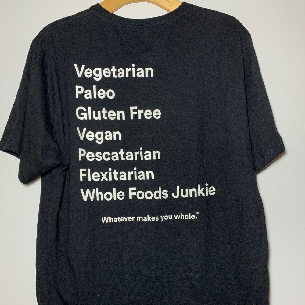 Whole Foods Unisex T-shirt Large Black